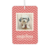 Foto mit Zickzack Muster und Individuelle Name Autolufterfrischer (Vorderseite)