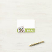 Foto mit Zickzack Muster und Individuelle Name Post-it Klebezettel (Auf Schreibtisch)