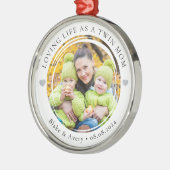 Foto mit zwei Mamas Ornament Aus Metall (Links)