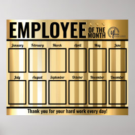 Foto Mitarbeiter der Monatserkennungsanzeige po Poster