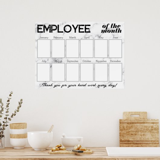 Foto-Mitarbeiter für Custom Marble im Monat Poster (Küche)
