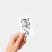 Foto Mitarbeiter-ID Abzeichen | Navy White Ausweis (Handheld)