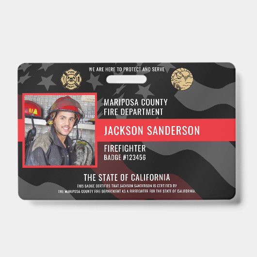 Foto Mitarbeiter-ID der Feuerwehr Ausweis (Vorderseite)