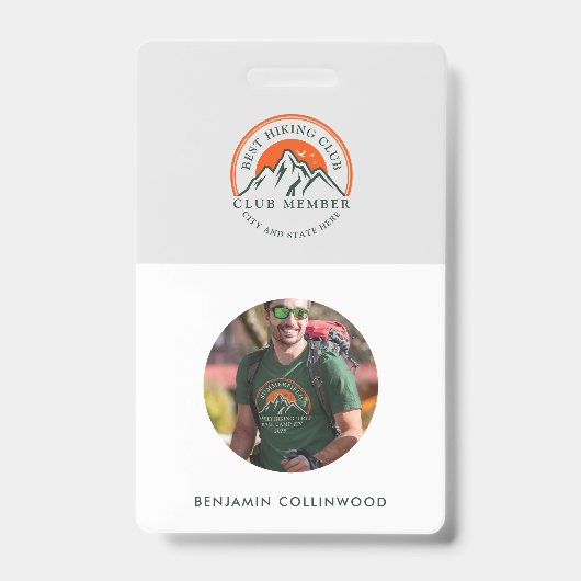 Foto-Mitarbeiter-ID des Wanderclubs Ausweis (Vorderseite)
