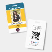 Foto Mitarbeiter-Logo oder QR CODE-Sicherheit Ausweis (Vorder- & Rückseite)