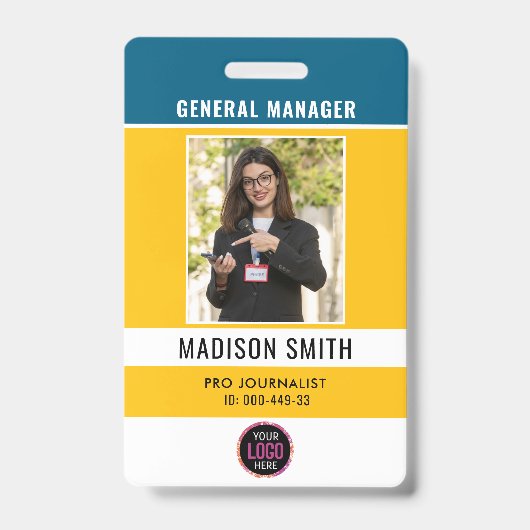 Foto Mitarbeiter-Logo oder QR CODE-Sicherheit Ausweis (Vorderseite)