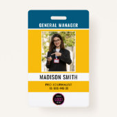 Foto Mitarbeiter-Logo oder QR CODE-Sicherheit Ausweis (Vorderseite)