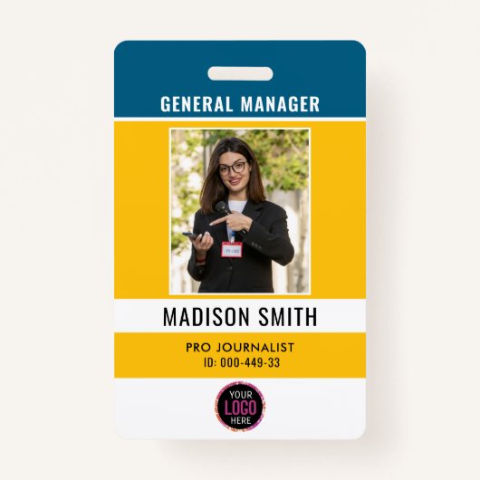 Foto Mitarbeiter-Logo oder QR CODE-Sicherheit Ausweis (Vorderseite)