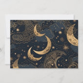 Foto Mitternachtsblau Gold Himmlische Hochzeit Save The Date (Rückseite)