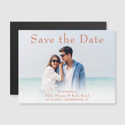 Foto Modern Ankündigung Datum freihalten Magnet (Vorne/Hinten)