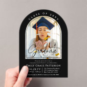 Foto Modern Arch Graduate Script Graduate Party Acryleinladungen (Insitu (Handheld))