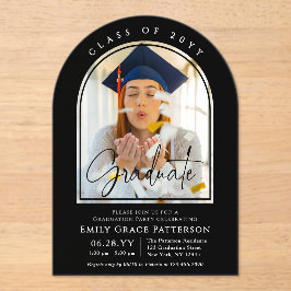 Foto Modern Arch Graduate Script Graduate Party Acryleinladungen