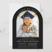 Foto Modern Arch Graduate Script Graduate Party Einladung (Vorderseite)