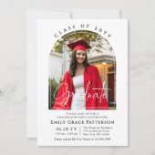 Foto Modern Arch Graduate Script Graduate Party Einladung (Vorderseite)