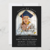 Foto Modern Arch Graduate Script Graduate Party Einladung (Vorderseite)