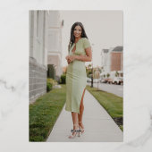 Foto Modern Arch Graduate Script Graduate Party Folieneinladung (Rückseite)