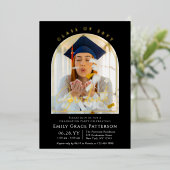 Foto Modern Arch Graduate Script Graduate Party Folieneinladung (Stehend vorne)