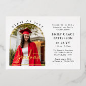 Foto Modern Arch Graduate Script Graduate Party Folieneinladung (Vorderseite)