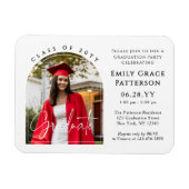 Foto Modern Arch Graduate Script Graduate Party Magnet (Horizontal)