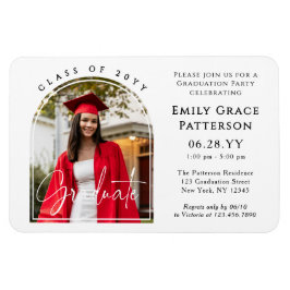 Foto Modern Arch Graduate Script Graduate Party Magnet