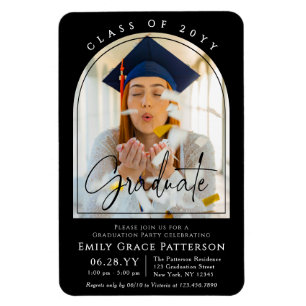 Foto Modern Arch Graduate Script Graduate Party Magnet