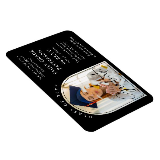 Foto Modern Arch Graduate Script Graduate Party Magnet (Rechte Seite)
