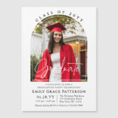 Foto Modern Arch Graduate Script Graduate Party Magnetkarte (Vorderseite)