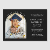 Foto Modern Arch Graduate Script Graduate Party Magnetkarte (Vorderseite)