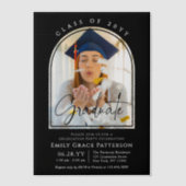 Foto Modern Arch Graduate Script Graduate Party Pergament Einladungen (Vorderseite)