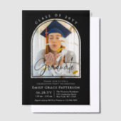 Foto Modern Arch Graduate Script Graduate Party Pergament Einladungen (Versetzt)