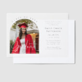 Foto Modern Arch Graduate Script Graduate Party Pergament Einladungen (Versetzt)