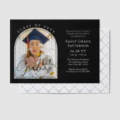 Foto Modern Arch Graduate Script Graduate Party Pergament Einladungen (Versetzt (Einladung))