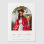 Foto Modern Arch Graduate Script Graduate Party Pergament Einladungen (Vorderseite)