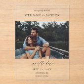 Foto Modern H Pano Save the Date Acryleinladungen (Vorderseite)