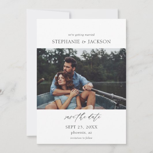 Foto Modern H Pano Save the Date Einladung (Vorderseite)