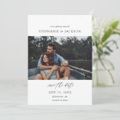 Foto Modern H Pano Save the Date Einladung (Stehend Vorderseite)