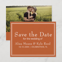 Foto Modern Minimalistisch Terracotta Save the Dat