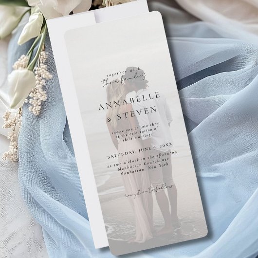 Foto, modern, minimalistisch, weiß, Hochzeit Einladung