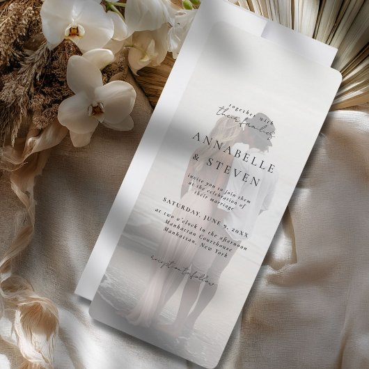 Foto, modern, minimalistisch, weiß, Hochzeit Einladung