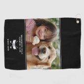 Foto Modern Monogram Initials Golfer Club Name Golfhandtuch (Horizontal)