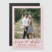 Foto Modern Save the Date rot Magnetkarte (Vorne/Hinten)