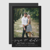 Foto Modern Save the Date schwarz Magnetkarte (Vorne/Hinten)