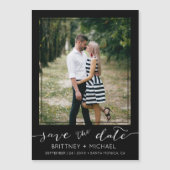 Foto Modern Save the Date schwarz Magnetkarte (Vorderseite)