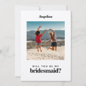 Foto Modern Simple Elegant Bridesmaid Vorschlag Einladung (Vorderseite)