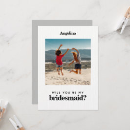 Foto Modern Simple Elegant Bridesmaid Vorschlag Einladung