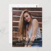 FOTO Modern Simple Eleganter Abschluss Vielen Dank Postkarte (Vorne/Hinten)