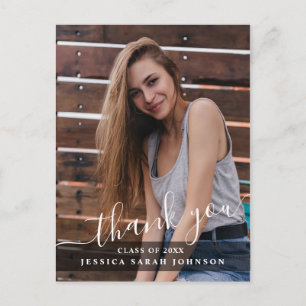 FOTO Modern Simple Eleganter Abschluss Vielen Dank Postkarte