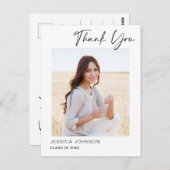 FOTO Modern Simple Eleganter Abschluss Vielen Dank Postkarte (Vorne/Hinten)