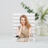 FOTO Modern Simple Eleganter Abschluss Vielen Dank Postkarte (Stehend Vorderseite)