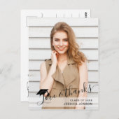 FOTO Modern Simple Eleganter Abschluss Vielen Dank Postkarte (Vorne/Hinten)